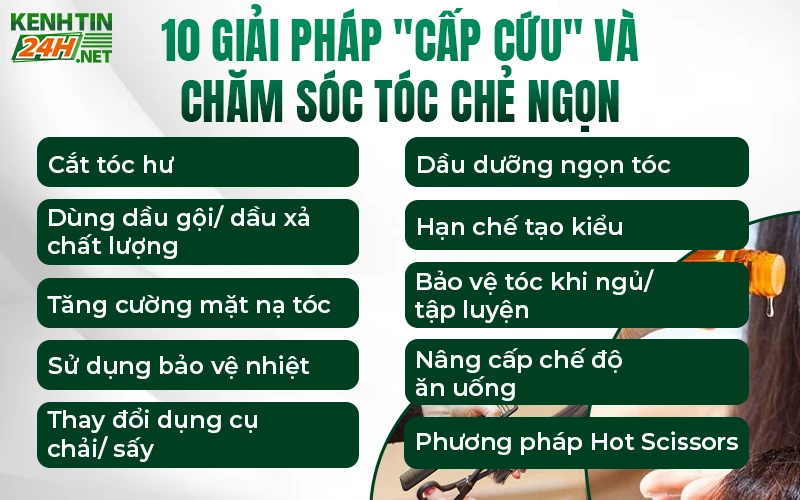 10 giải pháp "Cấp cứu" và Chăm sóc tóc chẻ ngọn