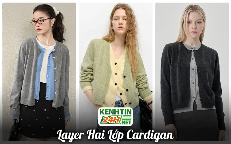 Layer hai lớp cardigan