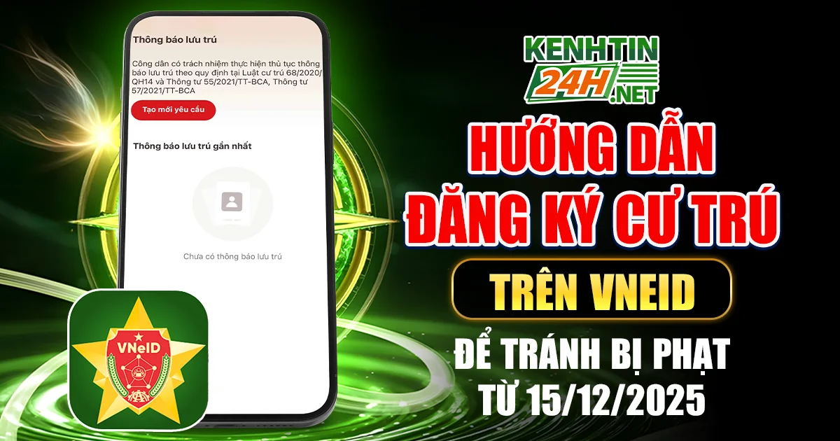 đăng ký cư trú trên vneid