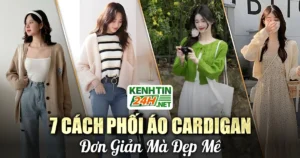 Cách phối áo Cardigan