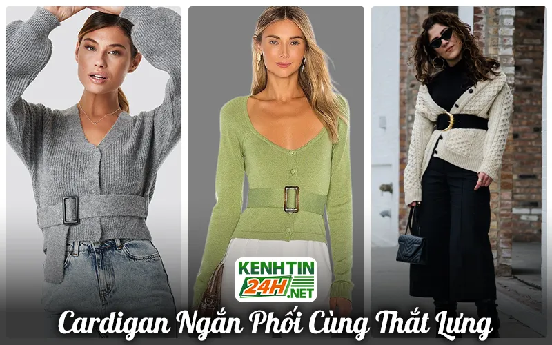 Cardigan ngắn phối cùng thắt lưng