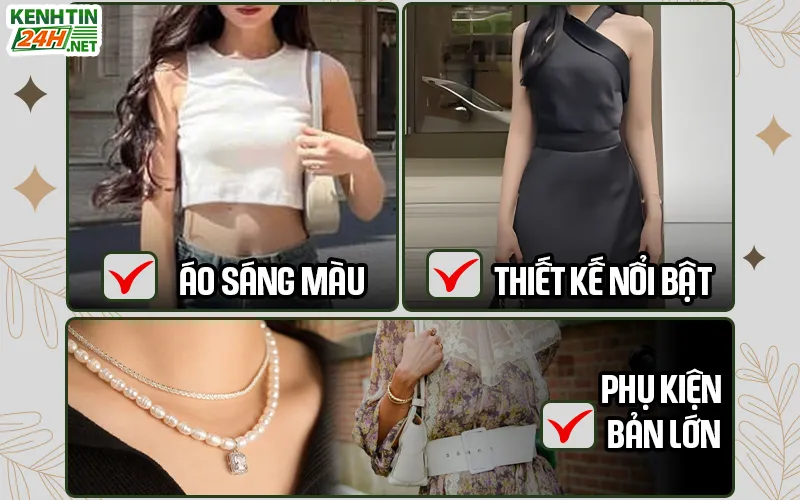 Tạo điểm nhấn cho phần thân trên khi phối đồ dáng quả lê