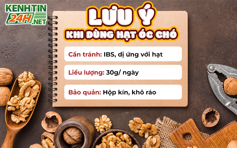 Lưu ý khi dùng hạt óc chó