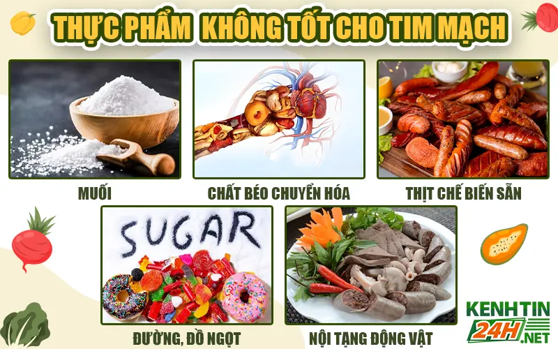 Nhóm thực phẩm không tốt cho tim mạch