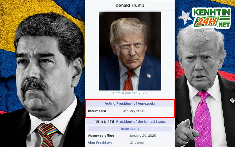 Trump tự nhận là Tổng thống Venezuela qua Wiki