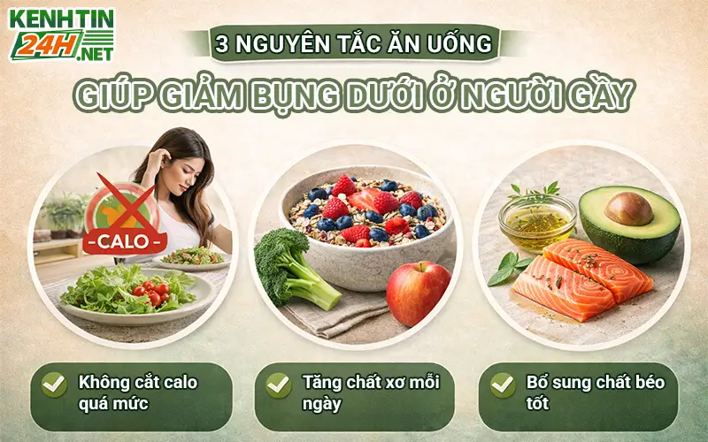 Nguyên tắc ăn uống dành cho người gầy nhưng bụng dưới to