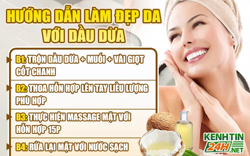 Cách làm đẹp da với dầu dừa