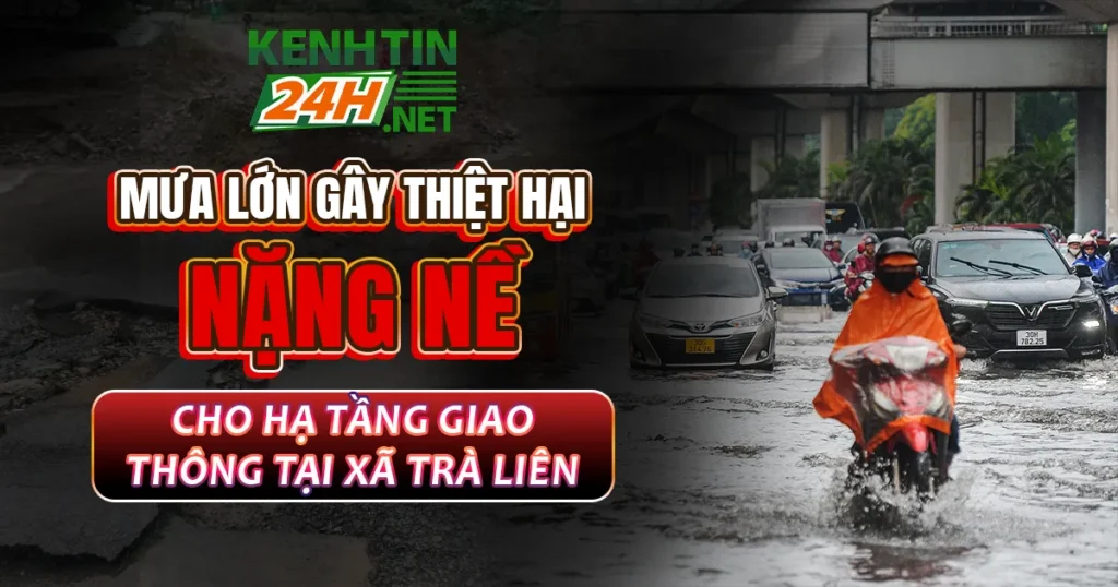 Mưa lớn xã Trà Liên