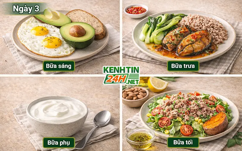 Thực đơn ngày 3 cho người gầy nhưng bụng dưới to