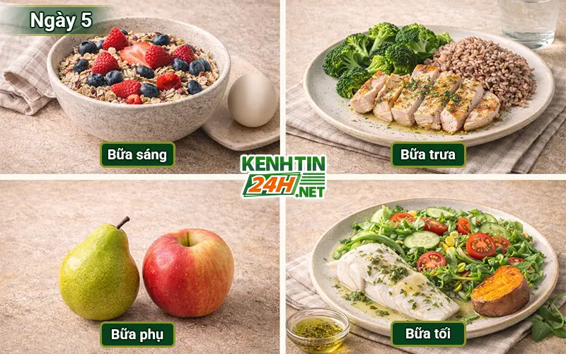 Thực đơn ngày 5 cho người gầy nhưng bụng dưới to