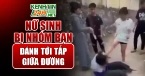 Nữ sinh bị nhóm bạn đánh tới tấp giữa đường