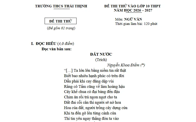 Thời Gian và Hình Thức Thi