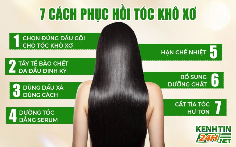 7 cách phục hồi tóc khô xơ