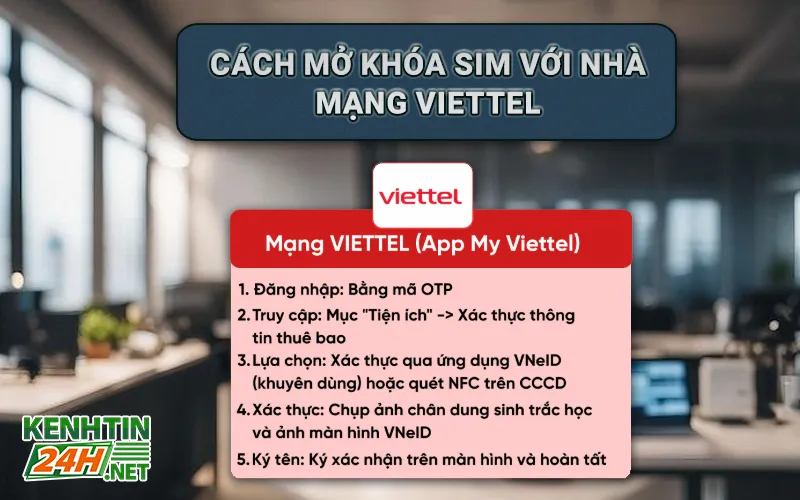 Cách mở khóa sim với thuê bao Viettel