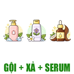 Gội + xả + Serum cho tóc khô xơ