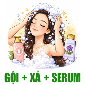 Gội + xả + Serum cho tóc khô xơ