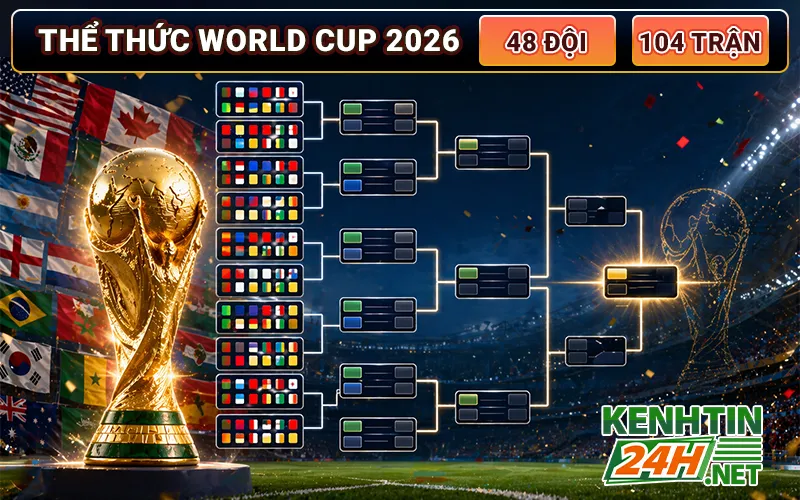 Thể thức thi đấu World Cup 2026 – 48 đội, 104 trận