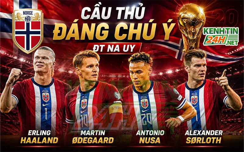 Cầu thủ nổi bật của đội tuyển Na Uy tại World Cup 2026
