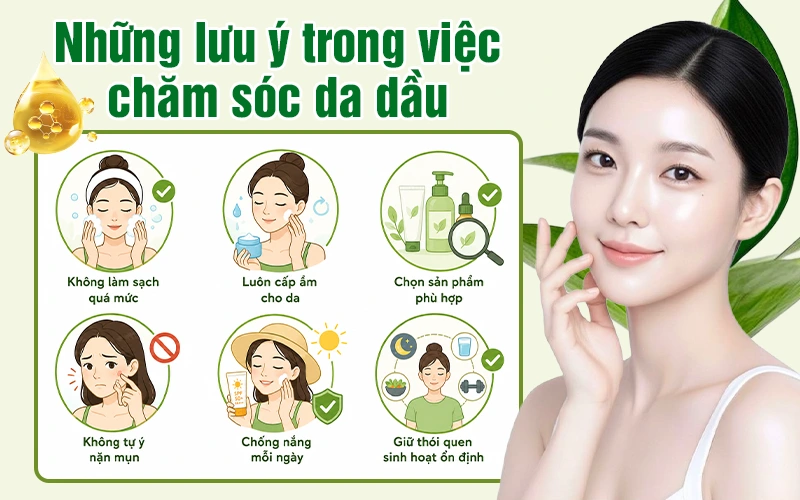 Những điều cần lưu ý trong việc chăm sóc da dầu