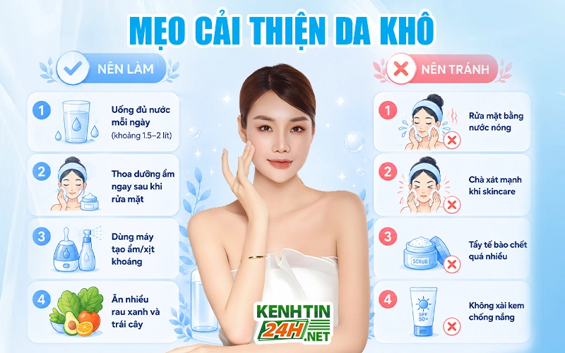 Mẹo cải thiện da khô hiệu quả – Nhỏ nhưng “có võ” 