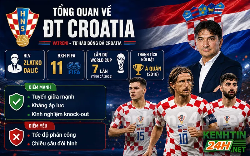 Tổng quan về đội tuyển Croatia trước thềm World Cup 2026