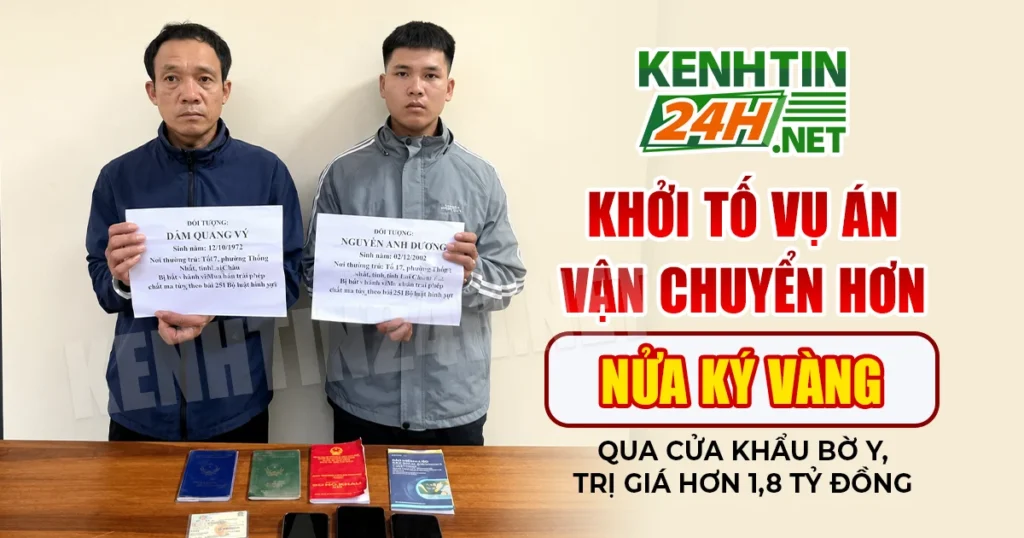 Khởi tố vụ án vận chuyển hơn nửa ký vàng qua cửa khẩu Bờ Y