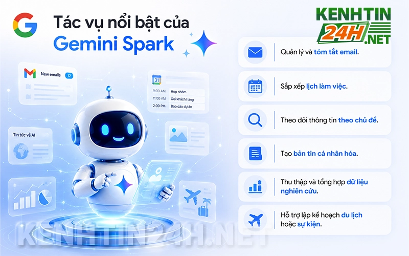 Những tác vụ nối bật của Gemini Spark 
