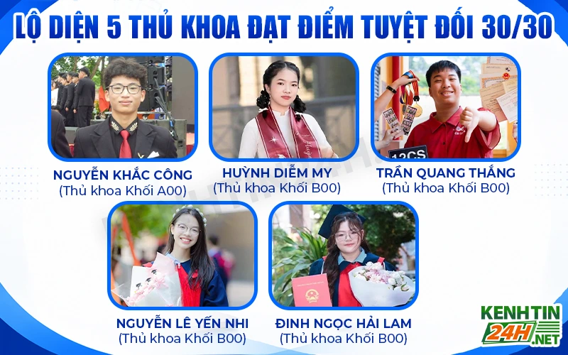 5 Thủ Khoa Đạt Điểm Tuyệt Đối 30/30 Trong Kỳ Thi THPT Quốc Gia 2026